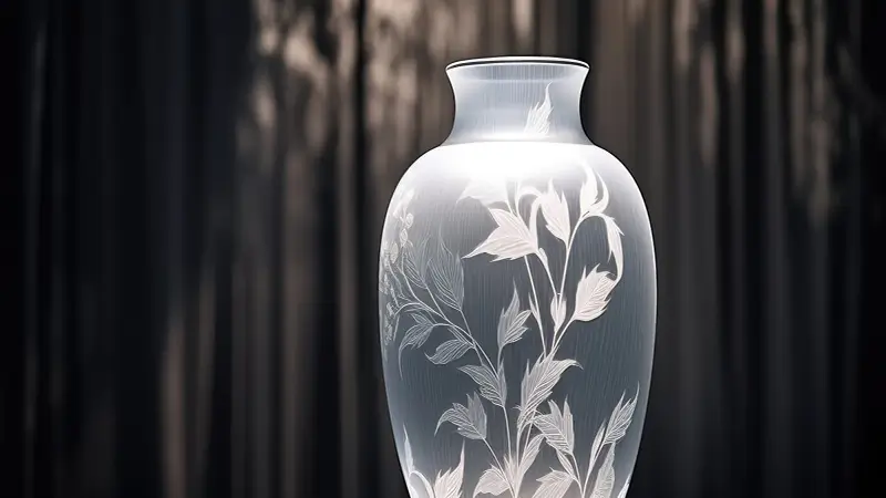 etched glass vase