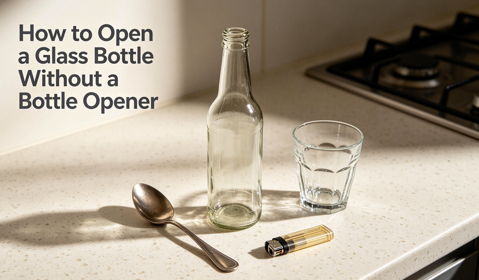open glass bottle